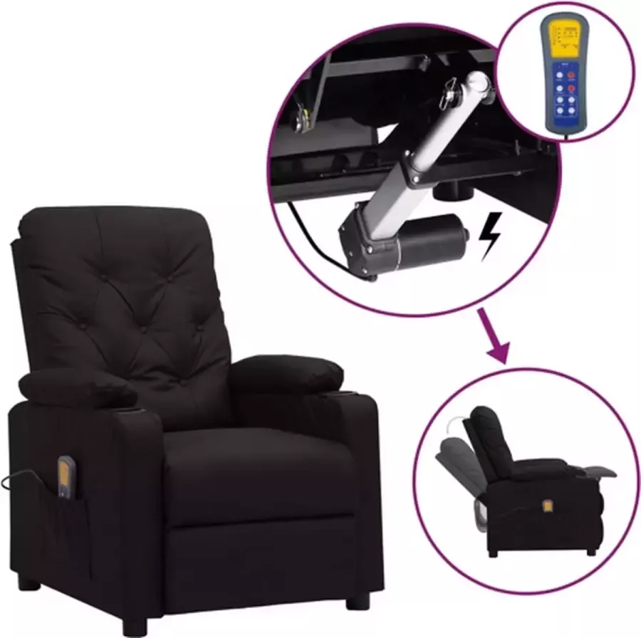 VidaXL Sta-op-massagestoel verstelbaar kunstleer zwart