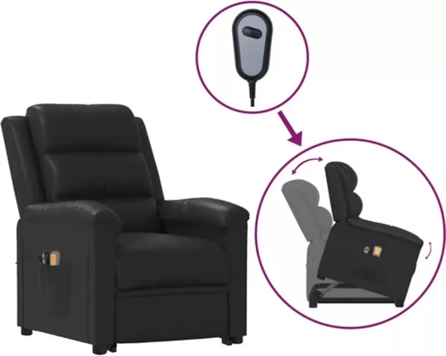 VidaXL Sta-op-massagestoel verstelbaar kunstleer zwart - Foto 2