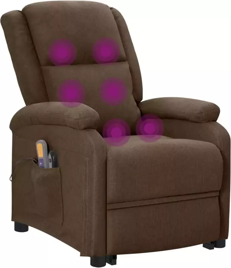 VidaXL Sta-op-massagestoel verstelbaar stof bruin - Foto 3