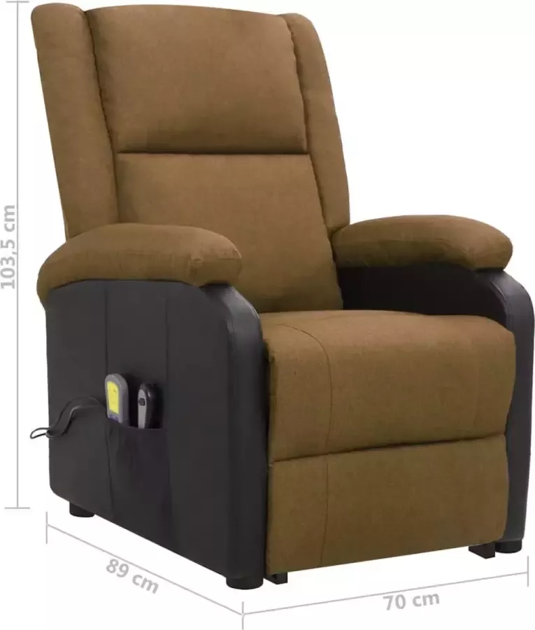 Vida XL vidaXL Sta-op-massagestoel stof bruin-VXL-329713 - Foto 3