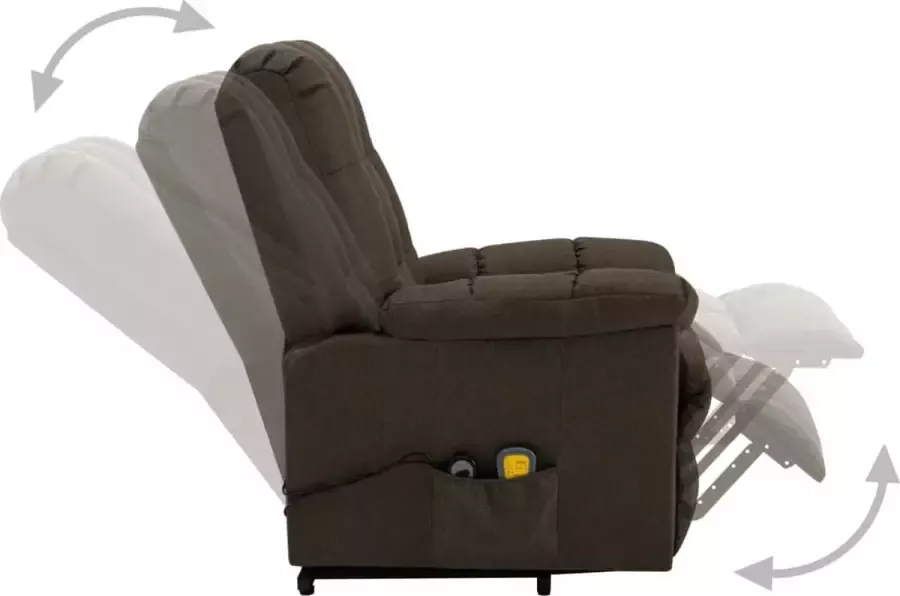 VidaXL Sta-op-massagestoel verstelbaar stof bruin