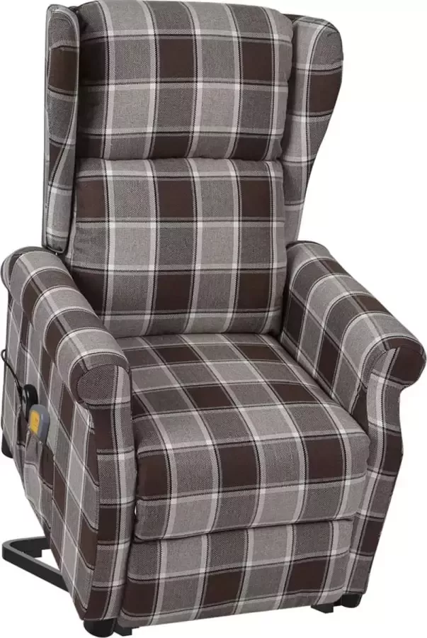 VidaXL Sta-op-massagestoel verstelbaar stof bruin - Foto 2