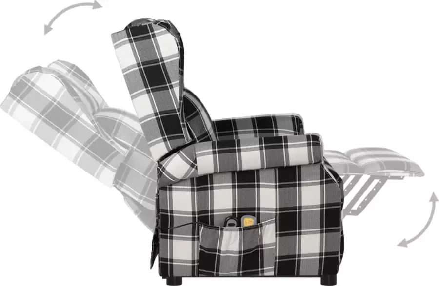 VidaXL Sta-op-massagestoel verstelbaar stof bruin en wit - Foto 2