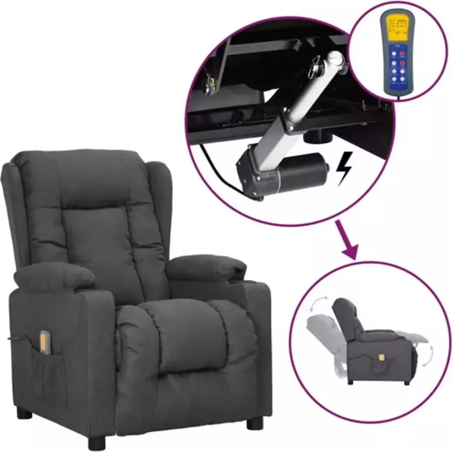 Vida XL vidaXL Sta-op-massagestoel stof donkergrijs-VXL-3093468