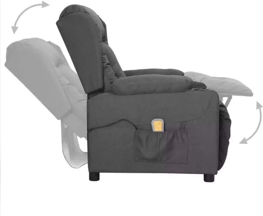 Vida XL vidaXL Sta-op-massagestoel stof donkergrijs-VXL-3093434