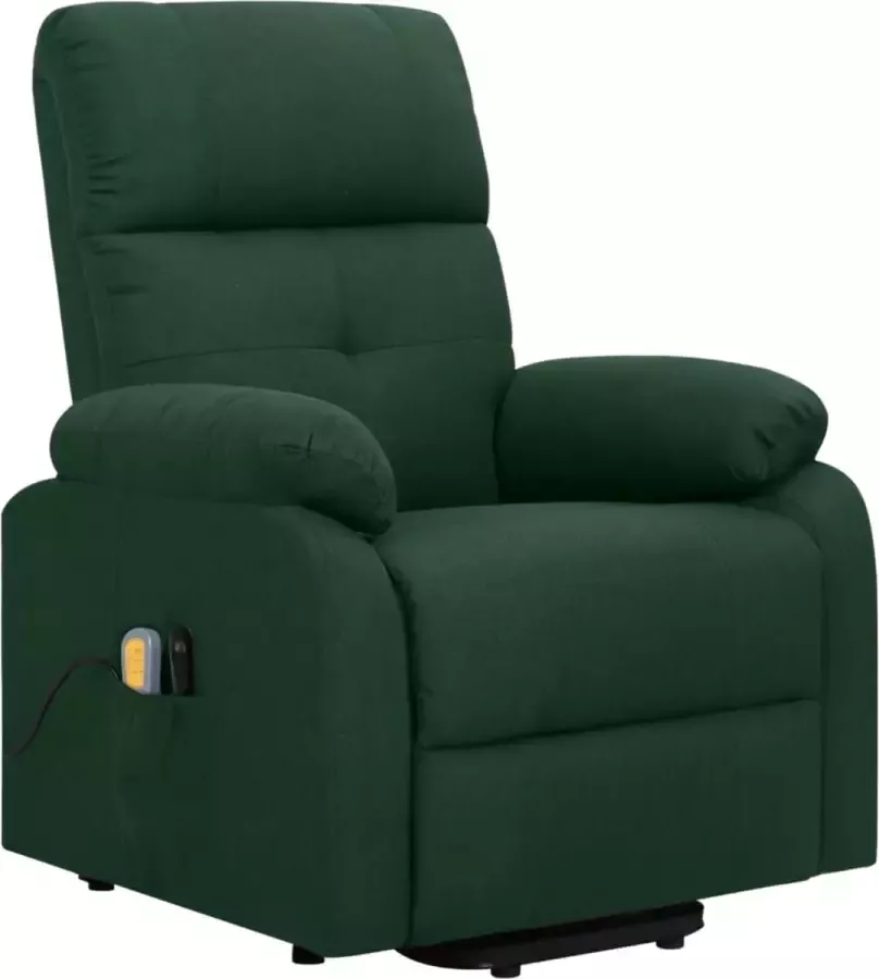 VidaXL Sta-op-massagestoel verstelbaar stof donkergroen - Foto 2