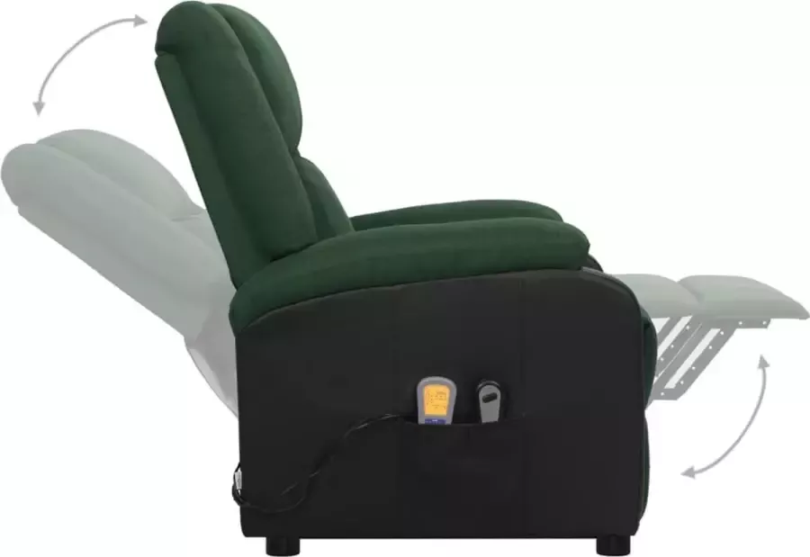 VidaXL Sta-op-massagestoel verstelbaar stof donkergroen - Foto 1