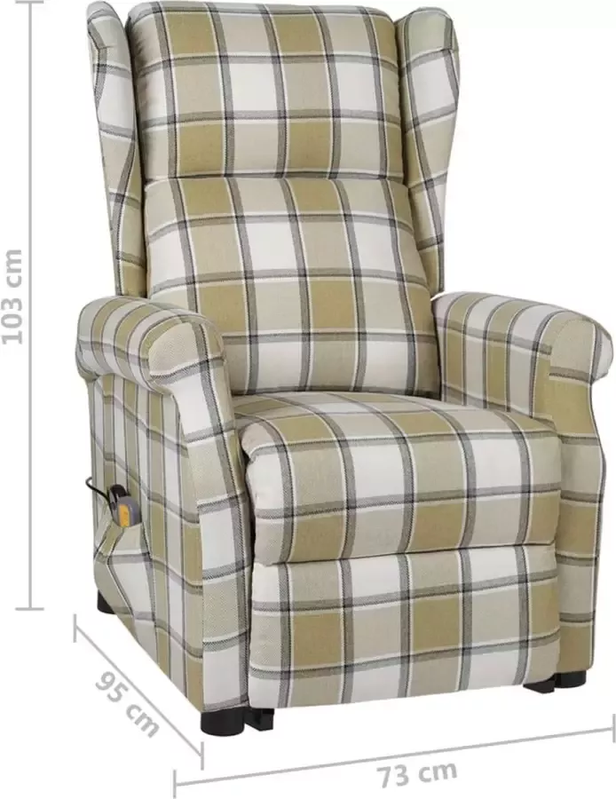 VidaXL Sta-op-massagestoel verstelbaar stof groen