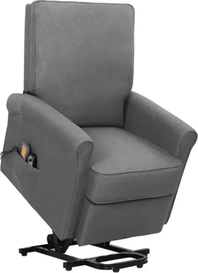 VidaXL Sta-op-massagestoel verstelbaar stof lichtgrijs - Foto 3