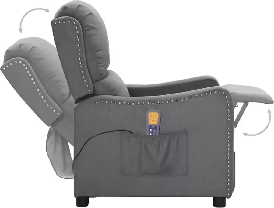 VidaXL Sta-op-massagestoel verstelbaar stof lichtgrijs - Foto 2