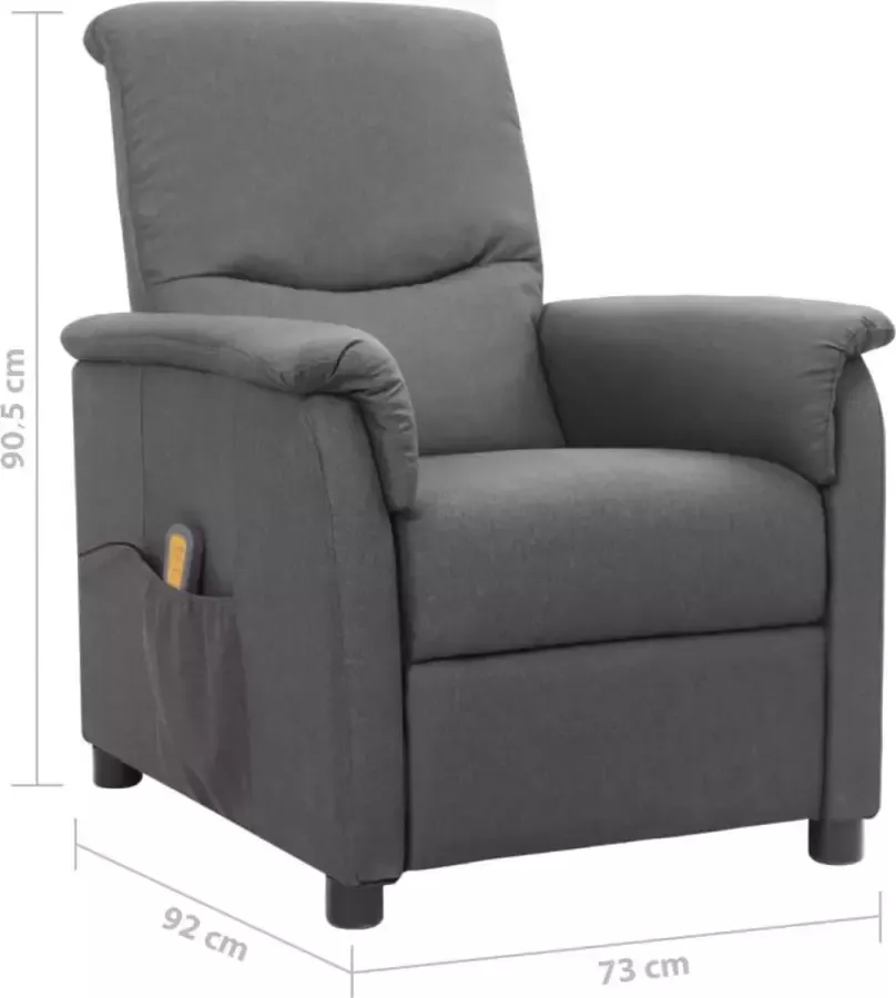 VidaXL Sta-op-massagestoel verstelbaar stof lichtgrijs - Foto 2