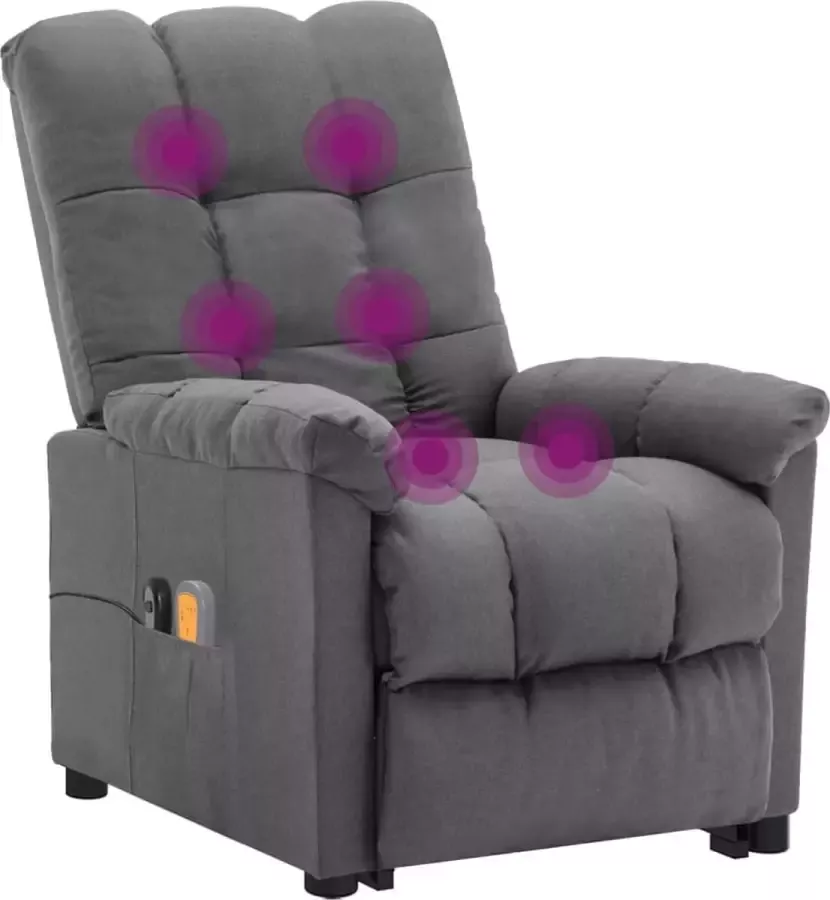 VidaXL Sta-op-massagestoel verstelbaar stof lichtgrijs - Foto 3