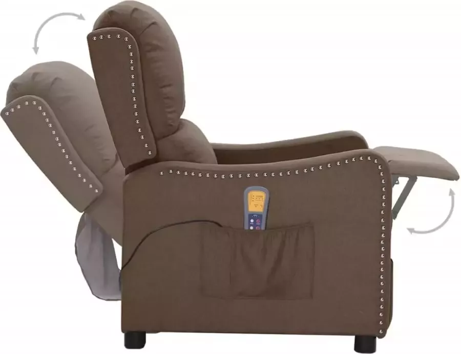 VidaXL Sta-op-massagestoel verstelbaar stof taupe - Foto 2