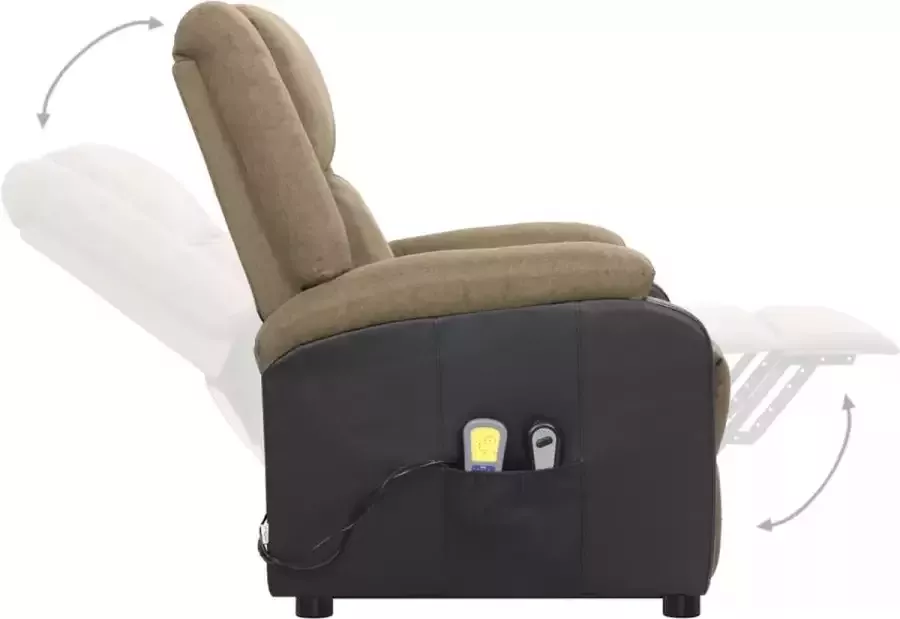 VidaXL Sta-op-massagestoel verstelbaar stof taupe