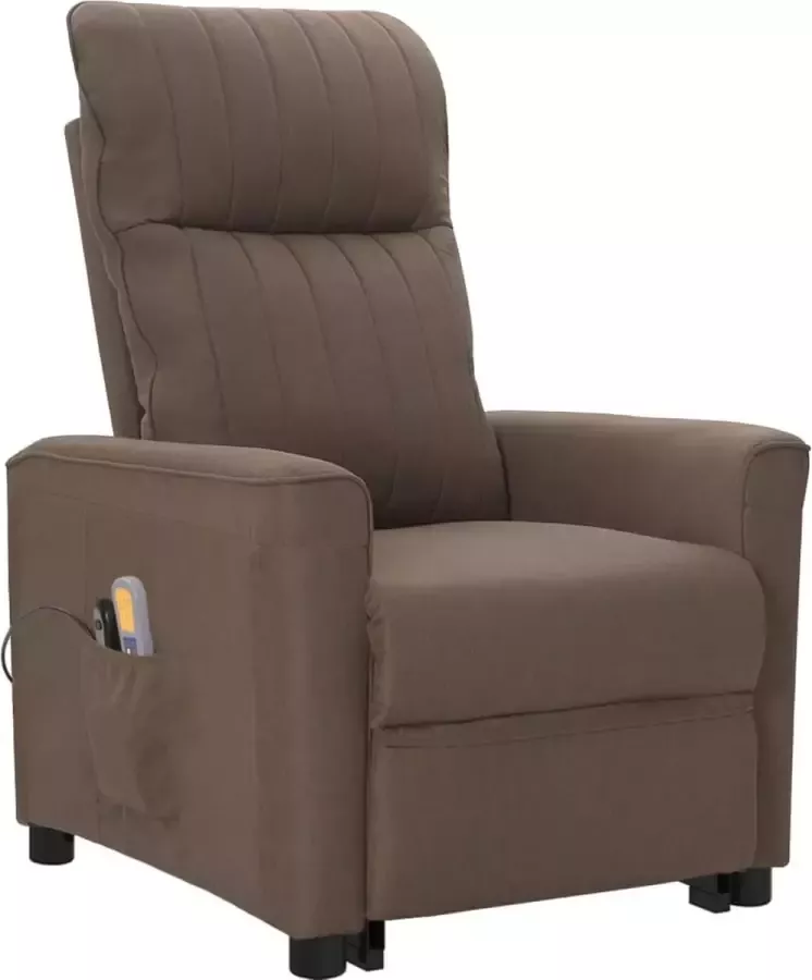 VidaXL Sta-op-massagestoel verstelbaar stof taupe