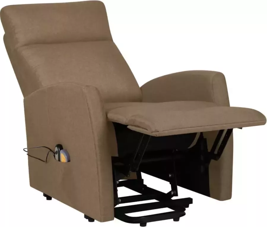 VidaXL Sta-op-massagestoel verstelbaar stof taupe