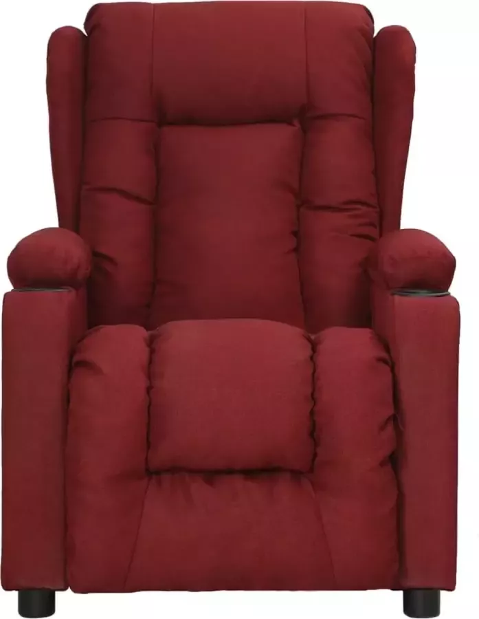 VidaXL Sta-op-massagestoel verstelbaar stof wijnrood - Foto 2