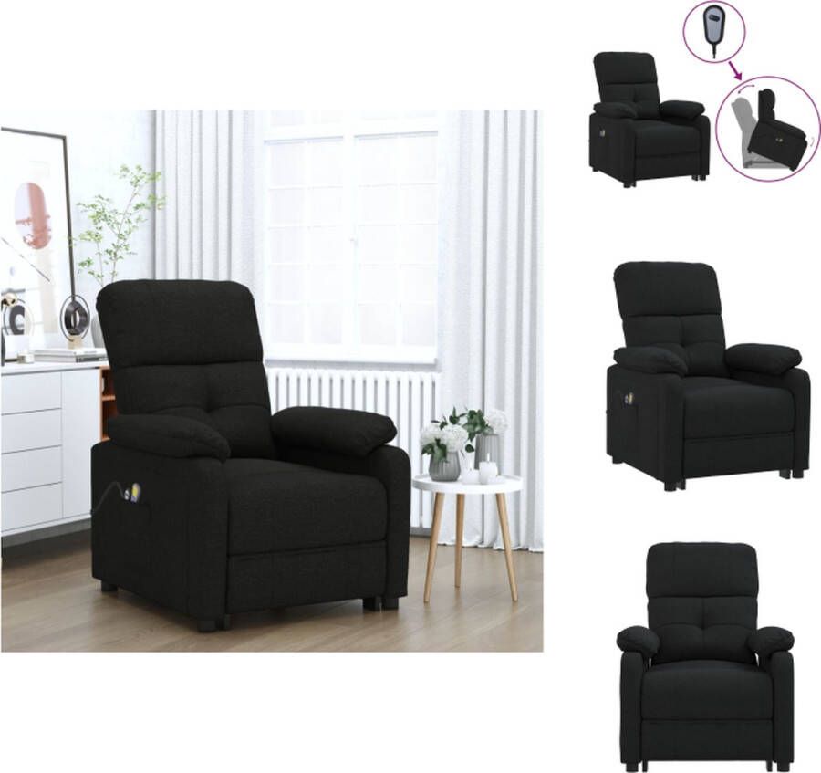 VidaXL Sta-op-massagestoel Zwart 73x90x100 cm Verstelbaar Heffunctie Massagefunctie Fauteuil