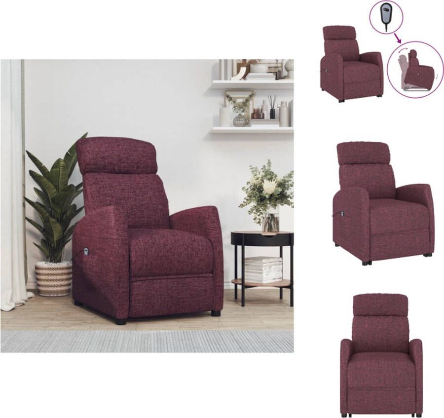 VidaXL Sta-op-stoel Nordic Relaxfauteuil 66 x 83.5 x 104 cm Verstelbaar Paars Fauteuil - Foto 2