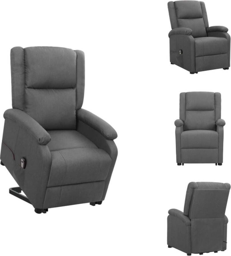 VidaXL Sta-op-stoel Relaxfauteuil donkergrijs 70 x 89 x 103.5 cm verstelbaar montageset Fauteuil - Foto 7
