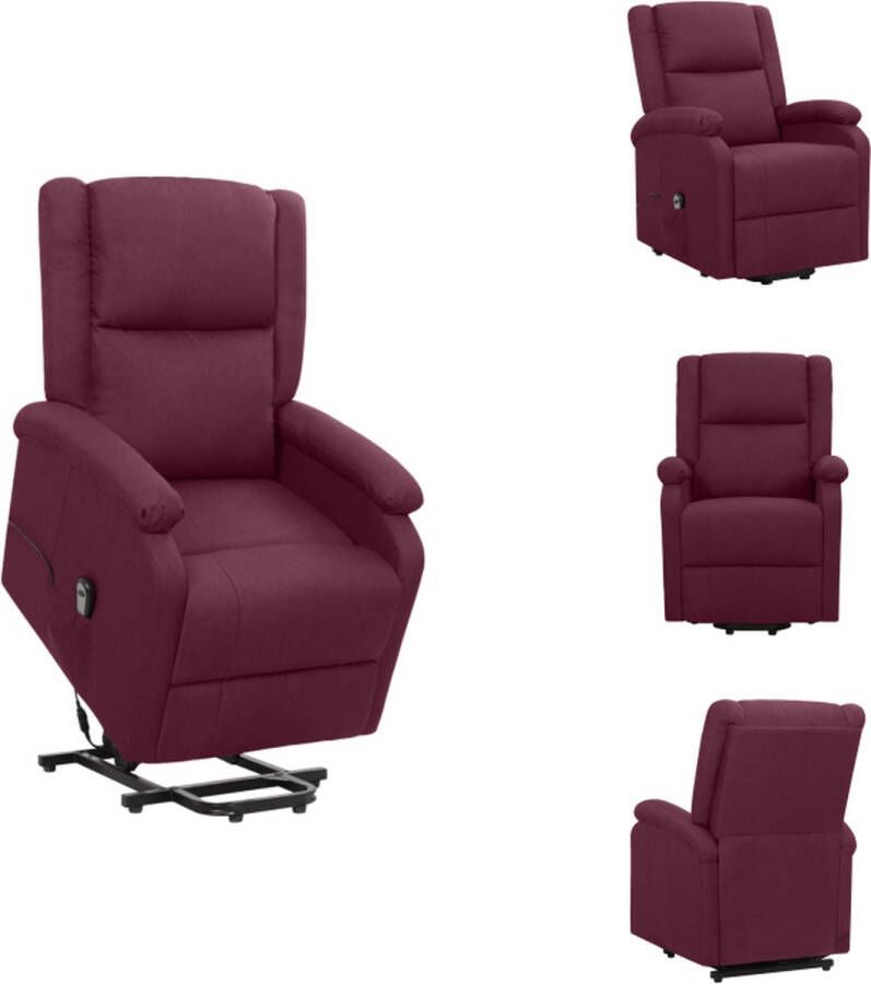 vidaXL Sta-op-stoel Relaxfauteuil Elektronisch verstelbaar Paars 70 x 89 x 103.5 cm 100% polyester en metaal Fauteuil