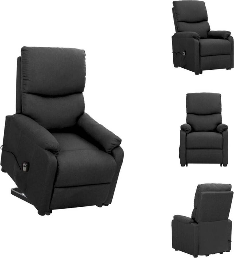 VidaXL Sta-op-stoel Relaxfauteuil Zitmeubel 67x88.5x106.5cm Donkergrijs Fauteuil - Foto 2