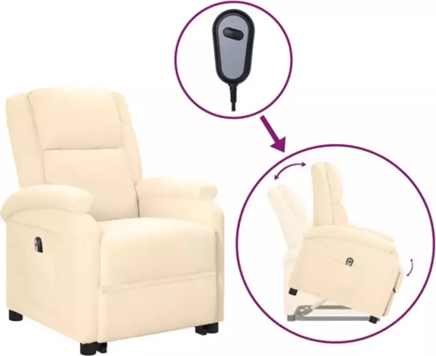 VidaXL Sta-op-stoel verstelbaar kunstleer crèmekleurig - Foto 3