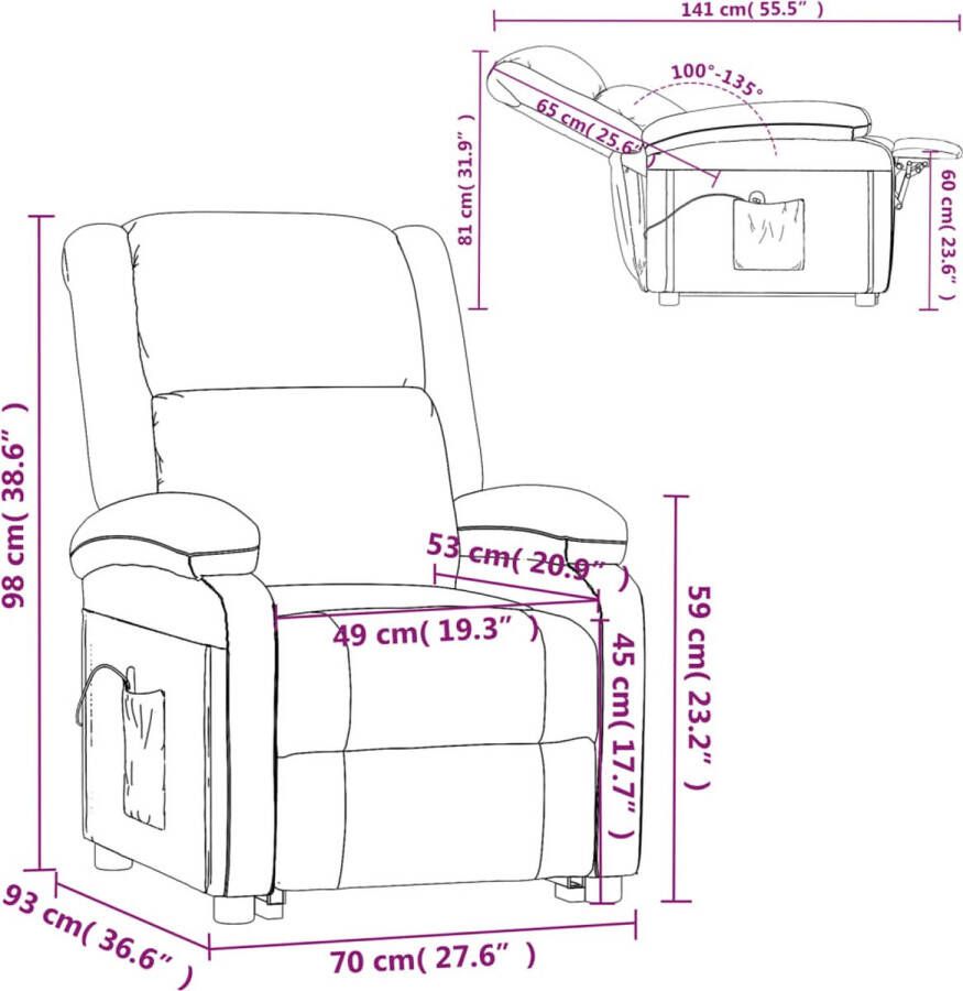 VidaXL Sta-op-stoel verstelbaar kunstleer crèmekleurig - Foto 2
