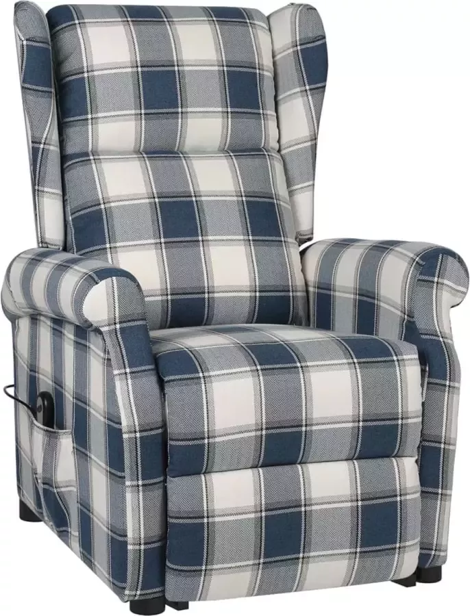 VidaXL Sta-op-stoel verstelbaar stof blauw