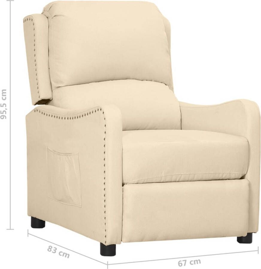 VidaXL Sta-op-stoel verstelbaar stof crèmekleurig