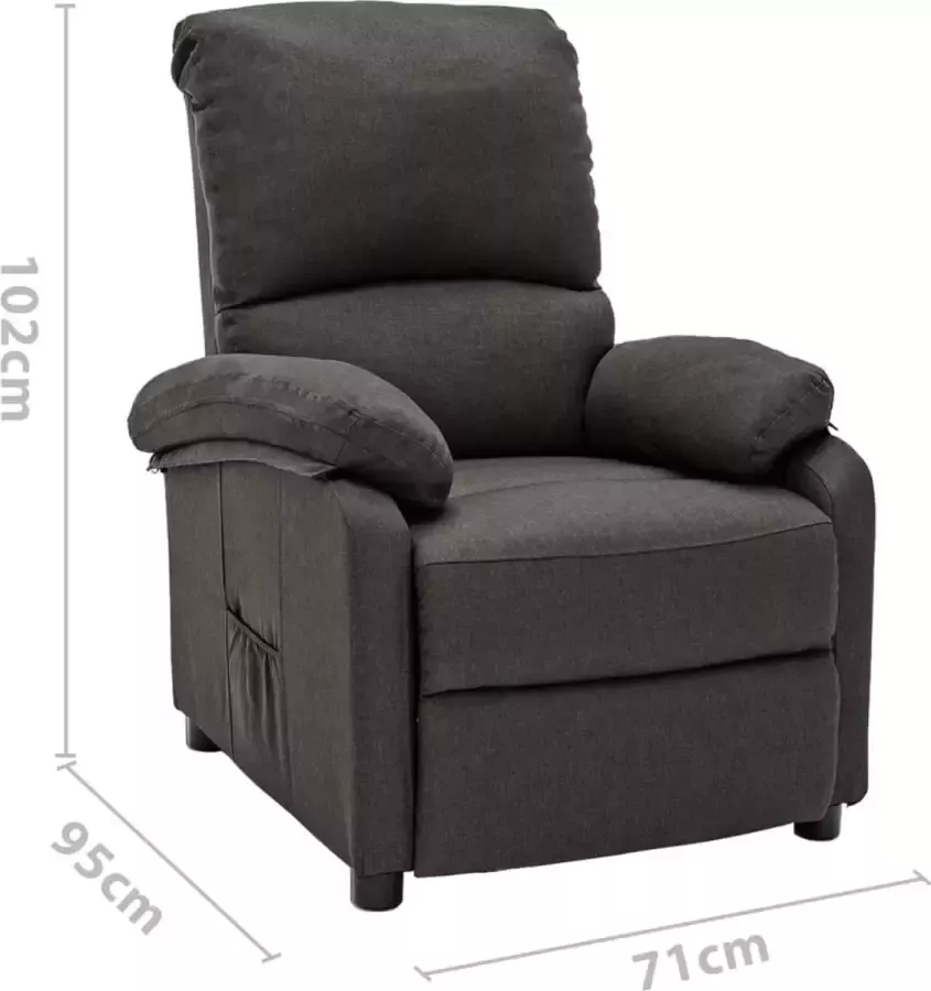 VIDAXL Sta-op-stoel verstelbaar stof donkergrijs - Foto 1