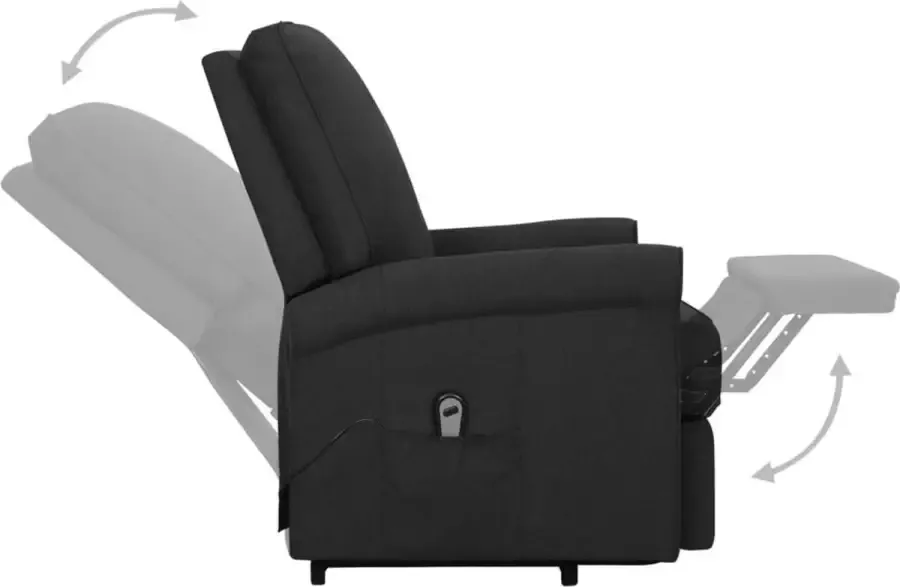 VidaXL Sta-op-stoel verstelbaar stof zwart