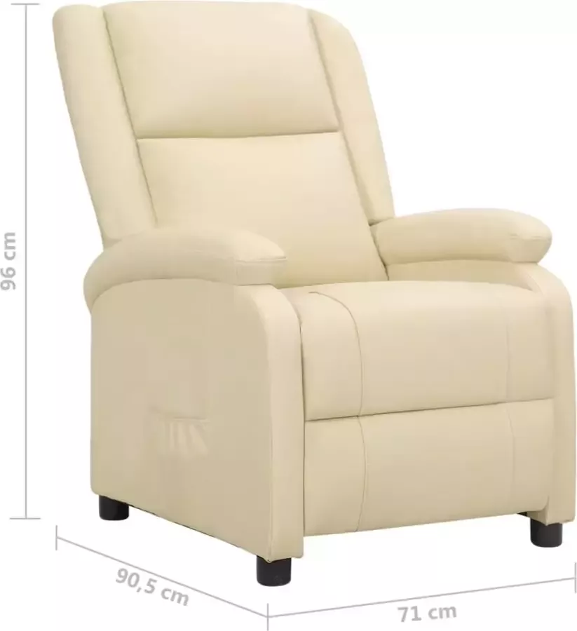 VIDAXL Sta-opstoel verstelbaar echt leer crèmekleurig - Foto 1