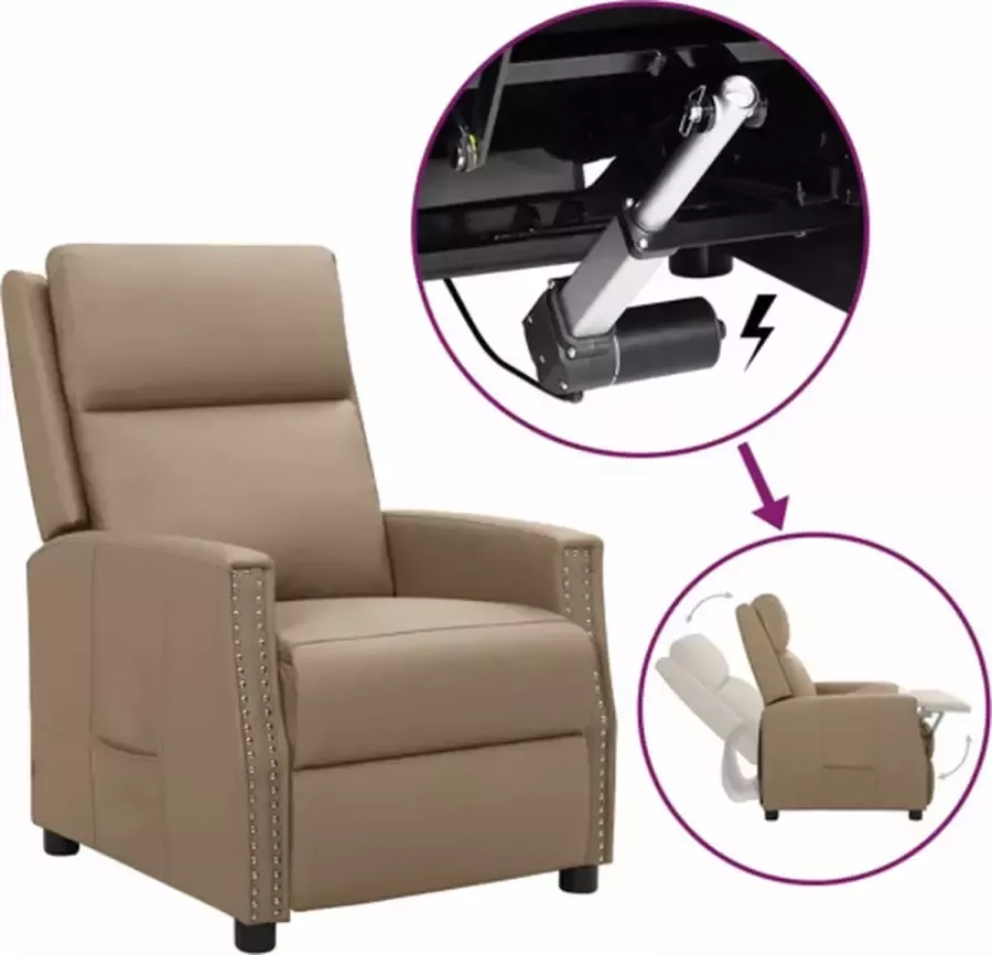 VIDAXL Sta-opstoel verstelbaar kunstleer cappuccinokleurig