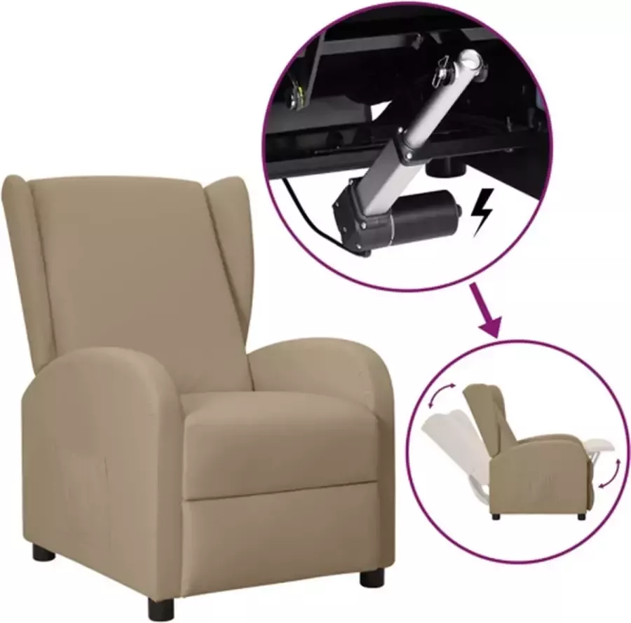 VIDAXL Sta-opstoel verstelbaar kunstleer cappuccinokleurig - Foto 2