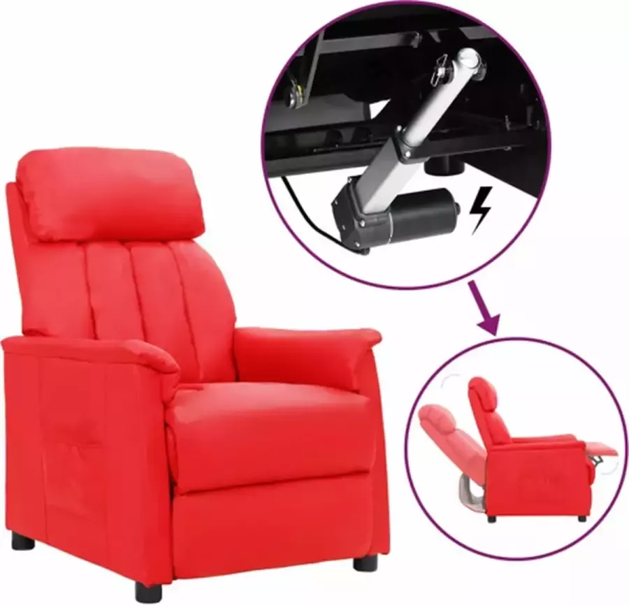 VidaXL Sta-opstoel verstelbaar kunstleer rood