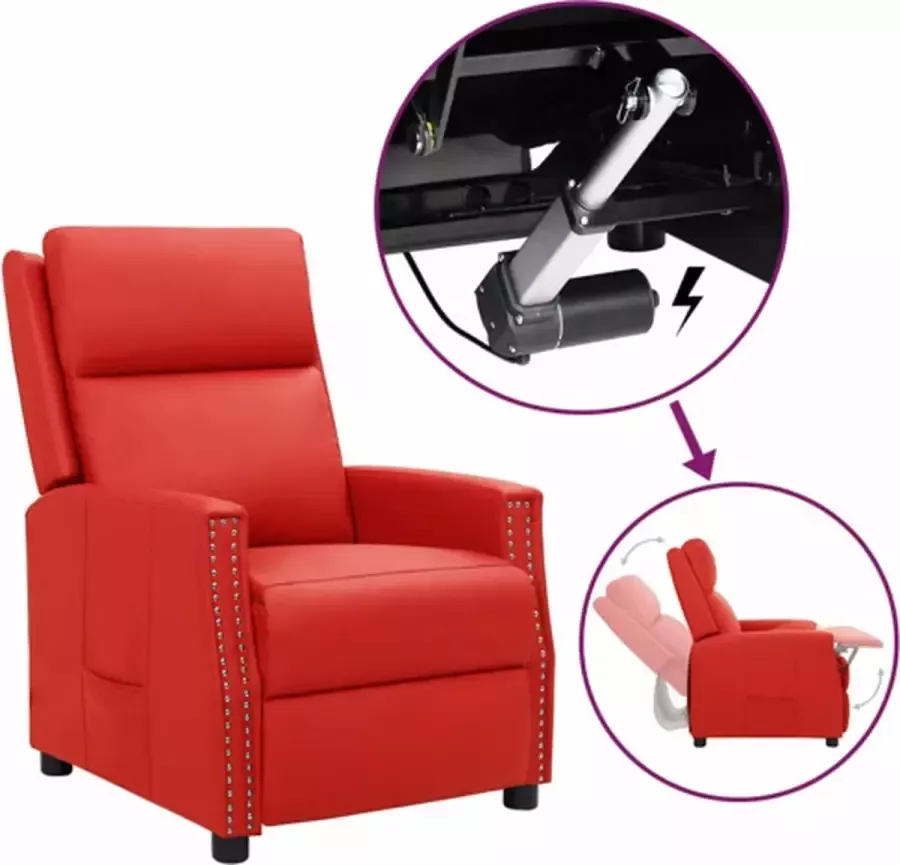 VIDAXL Sta-opstoel verstelbaar kunstleer rood - Foto 1