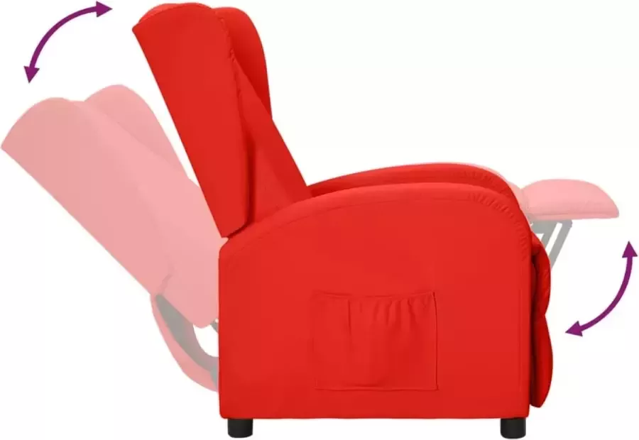 VidaXL Sta-opstoel verstelbaar kunstleer rood - Foto 1