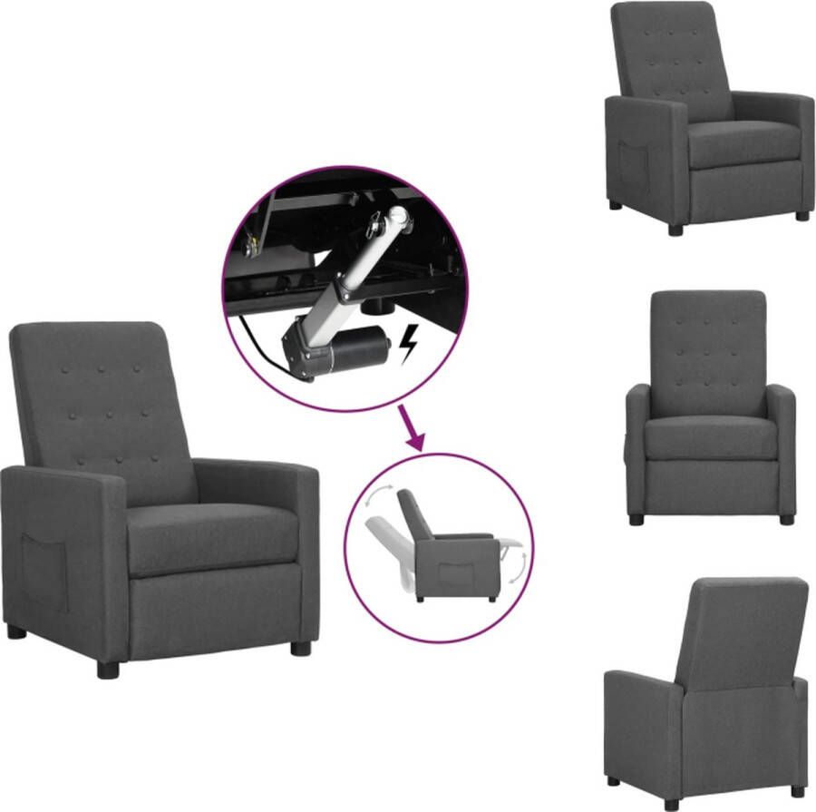 VidaXL Sta-opstoel verstelbaar lichtgrijs 69.5 x 90 x 97 cm comfortabele stof heffunctie hoogwaardig materiaal stabiel frame Fauteuil