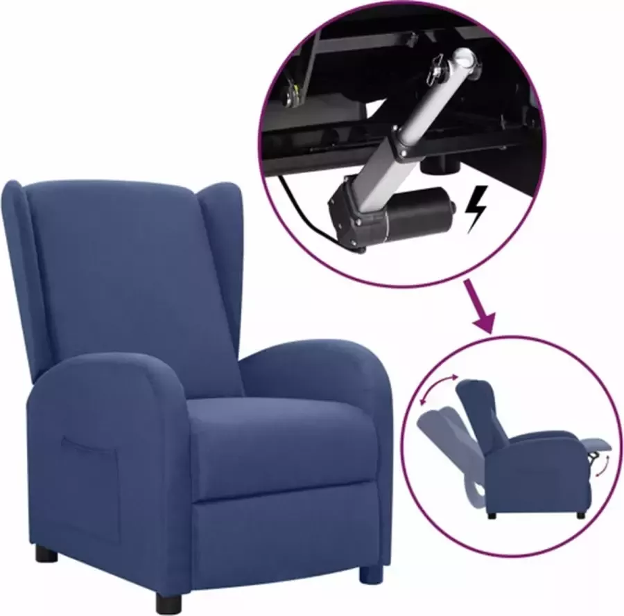 VIDAXL Sta-opstoel verstelbaar stof blauw