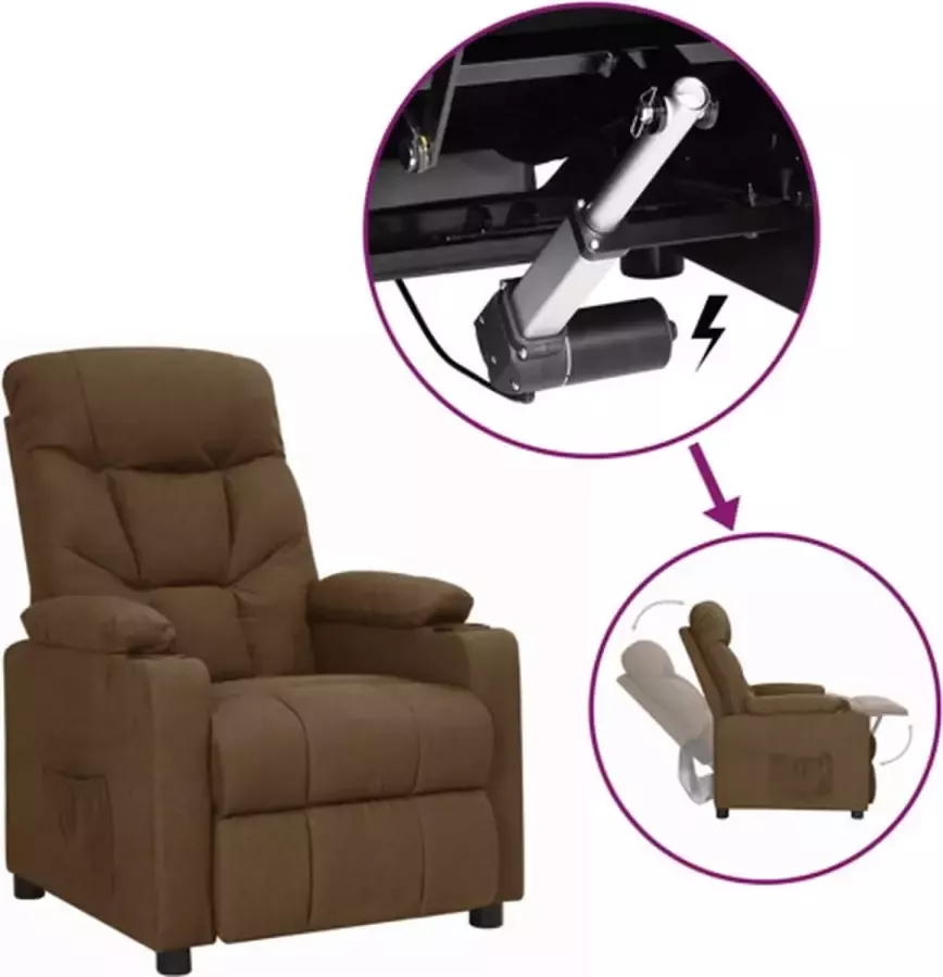 VidaXL Sta-opstoel verstelbaar stof bruin