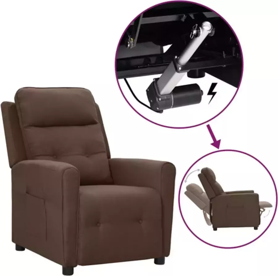 VIDAXL Sta-opstoel verstelbaar stof bruin