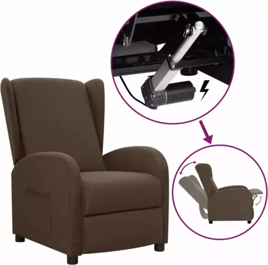 VIDAXL Sta-opstoel verstelbaar stof bruin - Foto 2