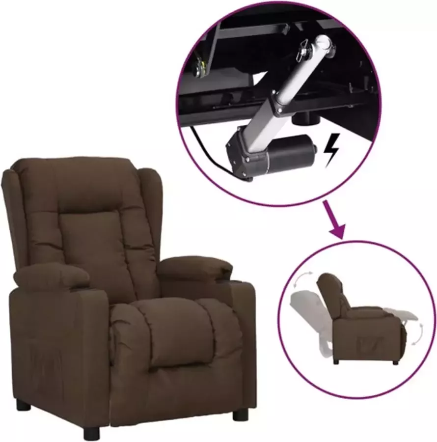 VidaXL Sta-opstoel verstelbaar stof bruin