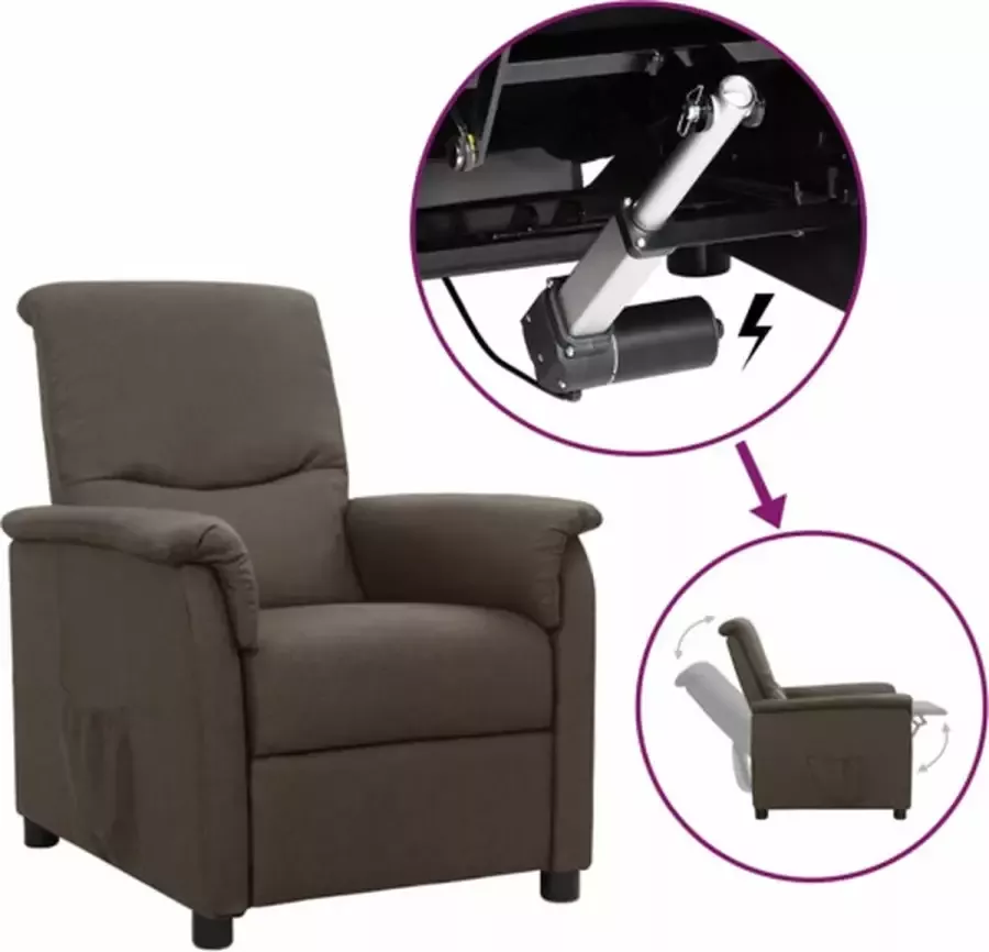 VidaXL Sta-opstoel verstelbaar stof bruin