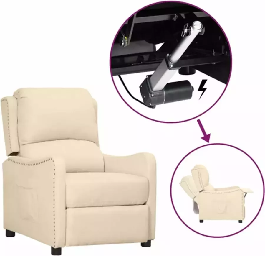 VidaXL Sta-op-stoel verstelbaar stof crèmekleurig - Foto 2