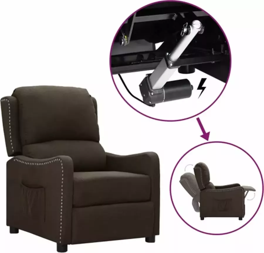 VIDAXL Sta-opstoel verstelbaar stof donkerbruin