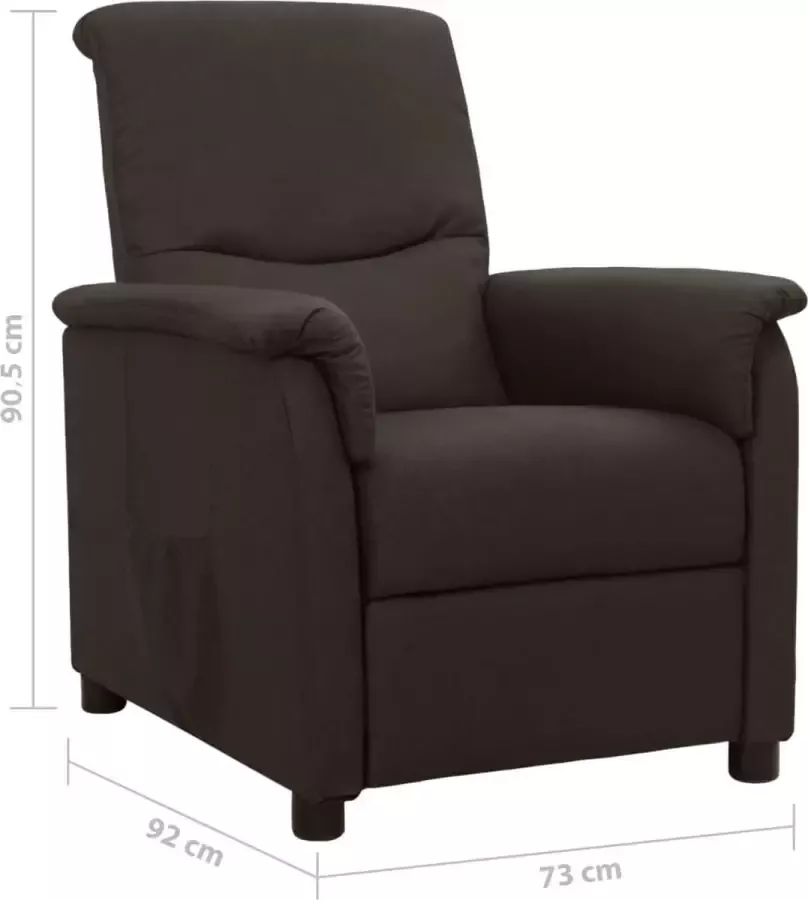VIDAXL Sta-opstoel verstelbaar stof donkerbruin