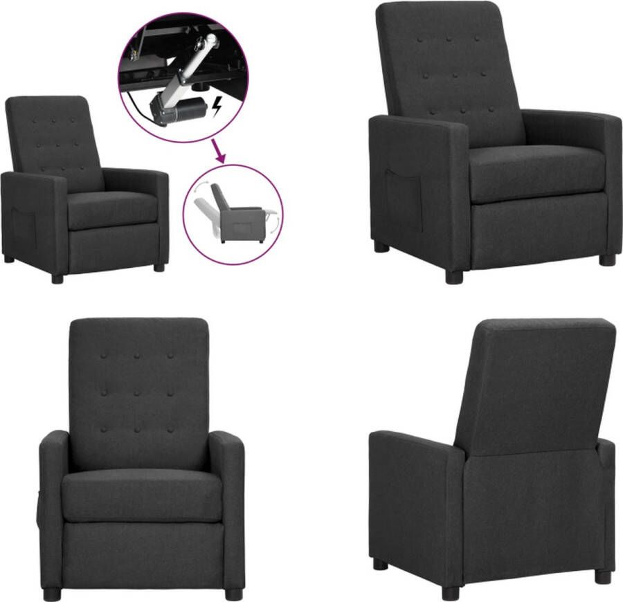 VidaXL Sta-opstoel verstelbaar stof donkergrijs Sta-op-stoel Sta-op-stoelen Fauteuil Stoel