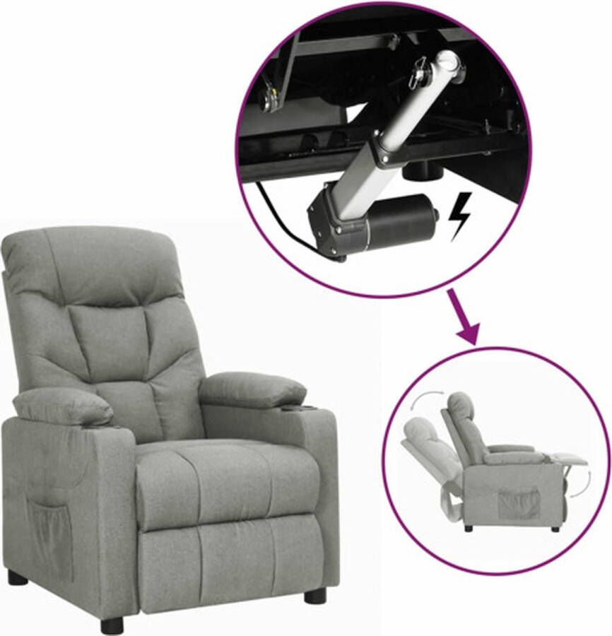 VidaXL Sta-opstoel verstelbaar stof lichtgrijs